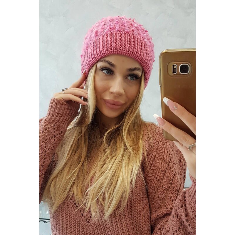 MladaModa Dámska čiapka Bubble K219 jasná ružová 36491711