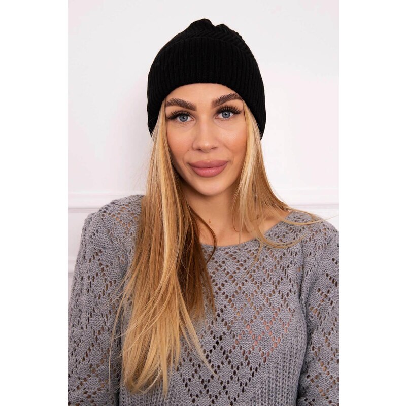 MladaModa Tenká dámska čiapka Olivia K252 čierna 36492366