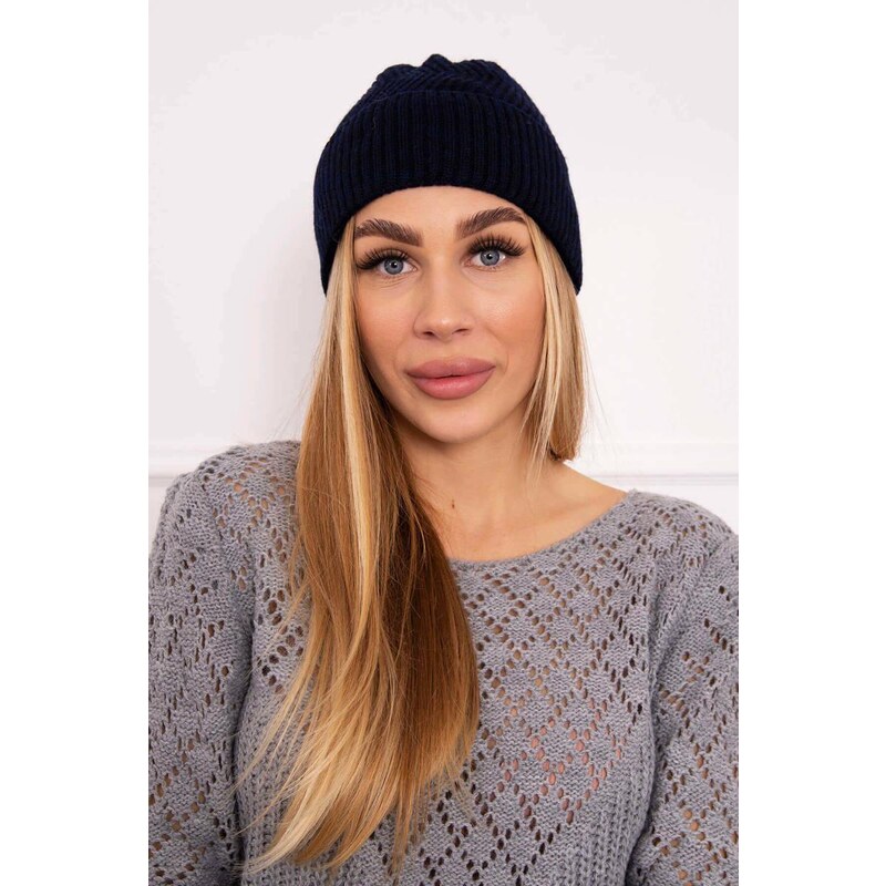 MladaModa Tenká dámska čiapka Olivia K252 námornícka modrá 36492364
