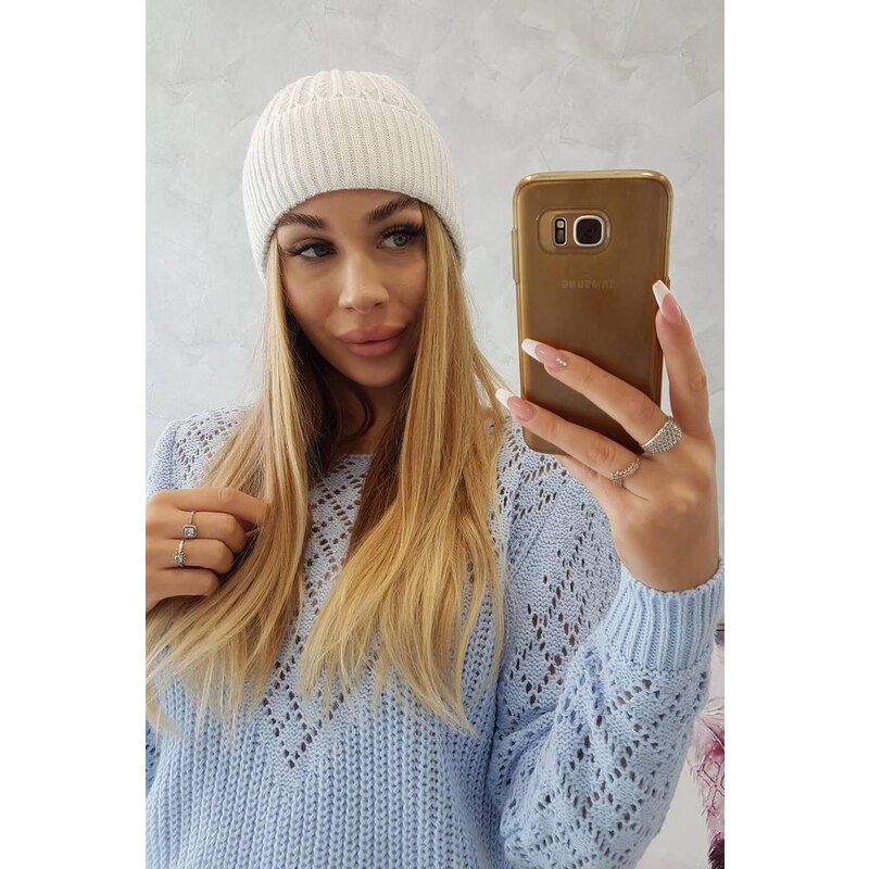 MladaModa Tenká dámska čiapka Grace K211 biela 36492534