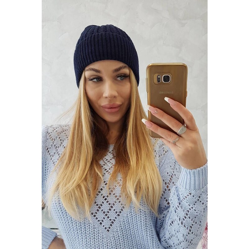 MladaModa Tenká dámska čiapka Grace K211 námornícka modrá 36492538