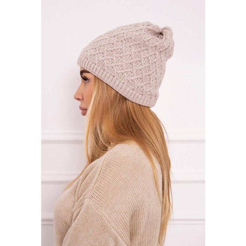 MladaModa Dámska čiapka Greta K204 béžová 36492572