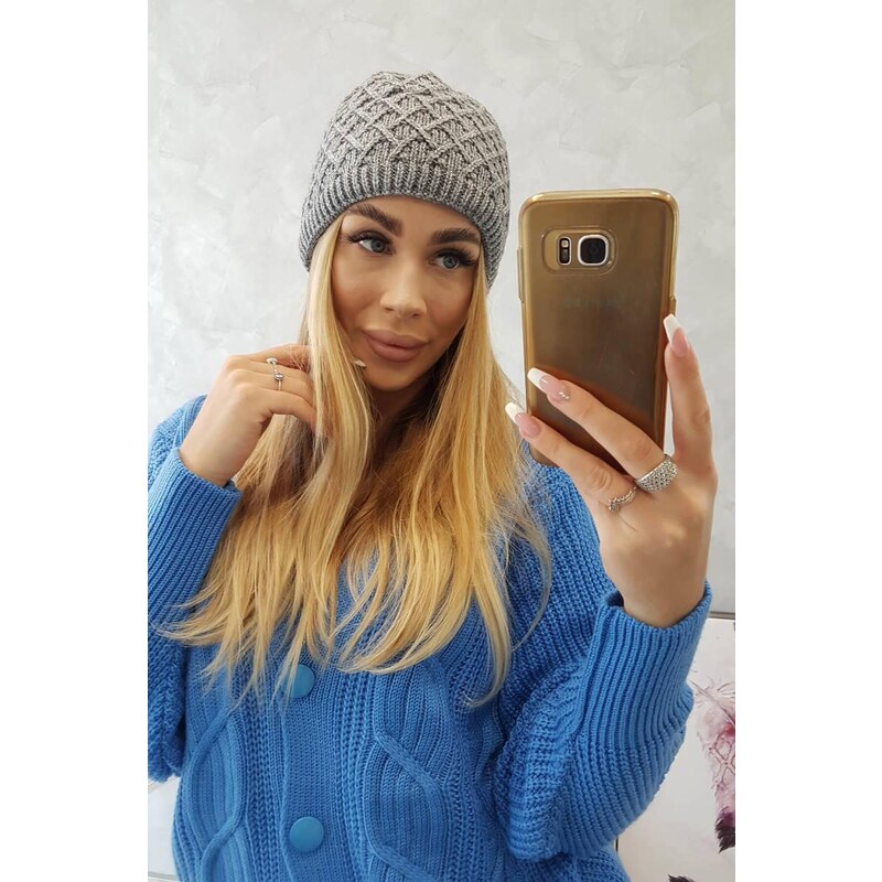 MladaModa Dámska čiapka Greta K204 tmavošedá 36492574