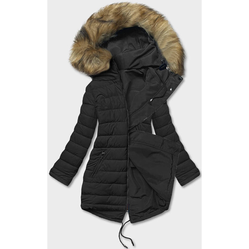 Jejmoda Dámska obojstranná zimná bunda MODA21508 čierna