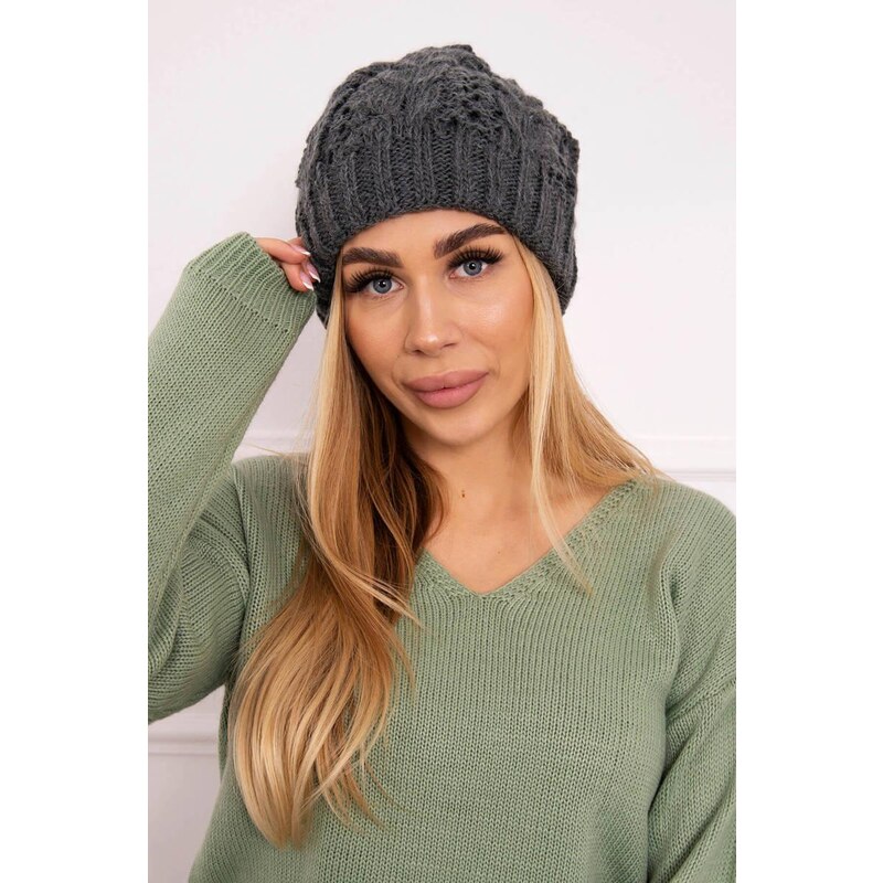 MladaModa Dámska čiapka K234 tmavošedá 36430840