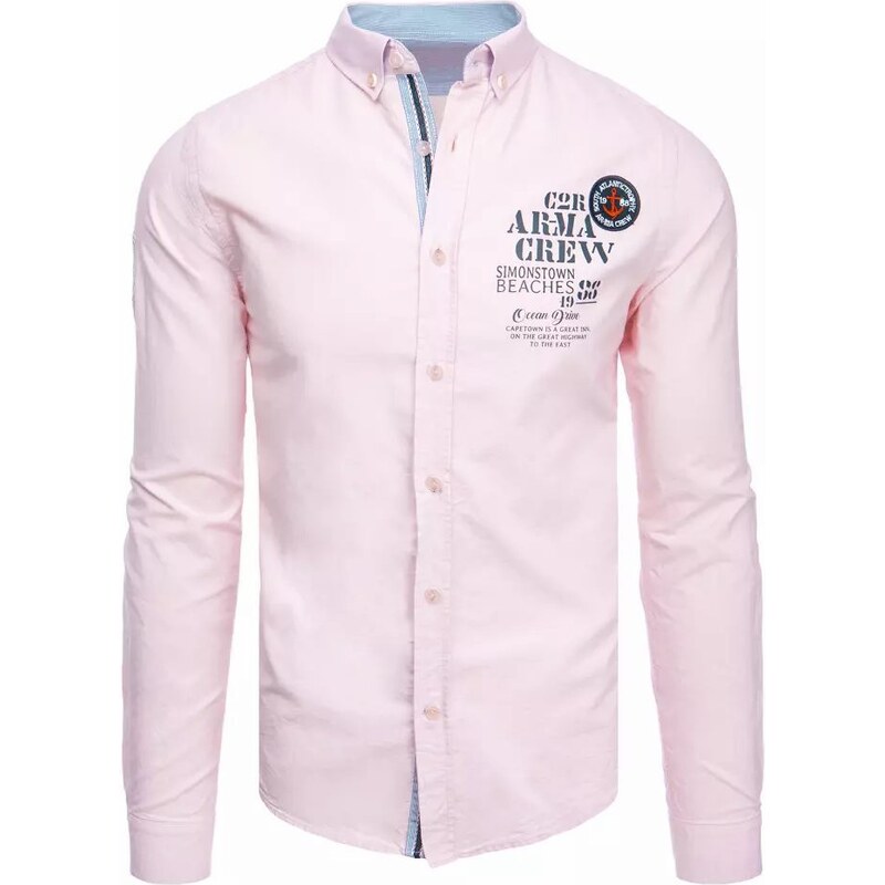 Buďchlap Originálna svetlo ružová košeľa s potlačou 36514686