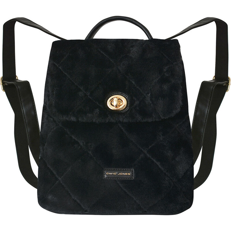 David Jones L6873-2 čierny dámsky plyšový ruksak 7l 36515898