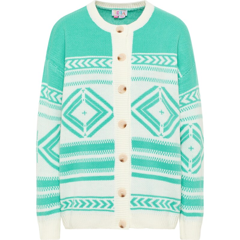 IZIA Kardigán nefritová / biela 54236832