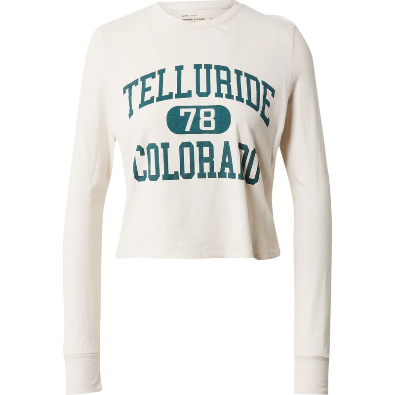 Abercrombie & Fitch Tričko smaragdová / biela 36538252