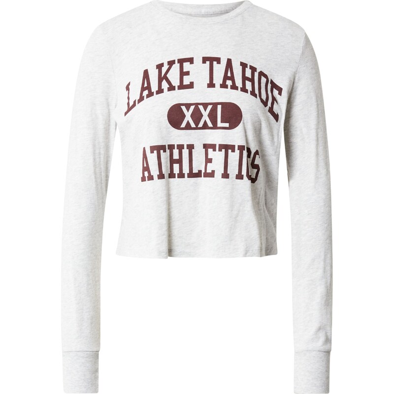 Abercrombie & Fitch Tričko sivá melírovaná / burgundská 36664762