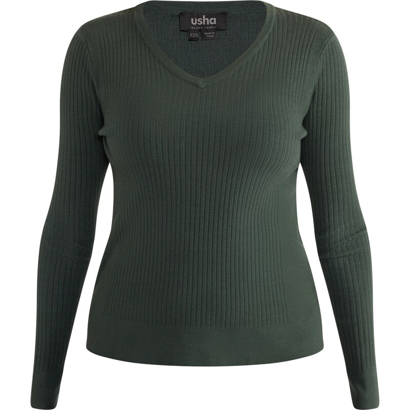 usha BLACK LABEL Sveter Nowles tmavozelená 54237433