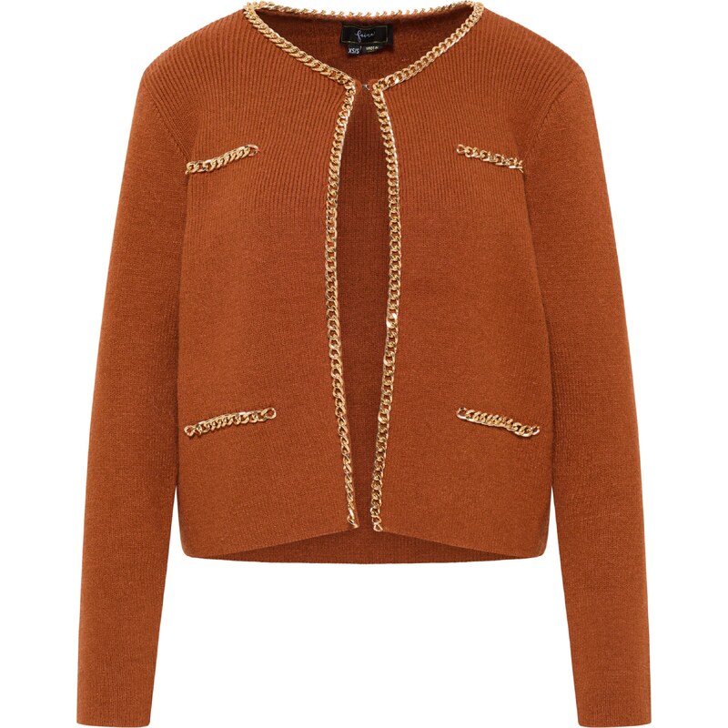 faina Kardigán Tuxe okrová / zlatá 54237816