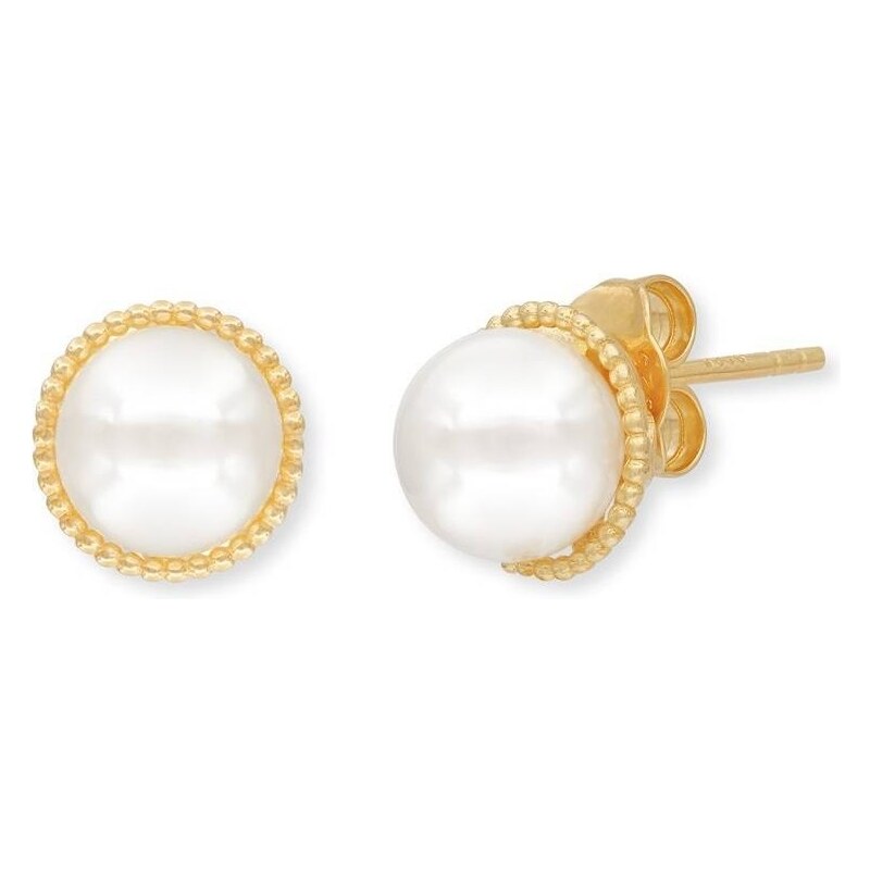 Engelsrufer Jemné pozlátené náušnice kôstky s pravými perlami ERE 66583539