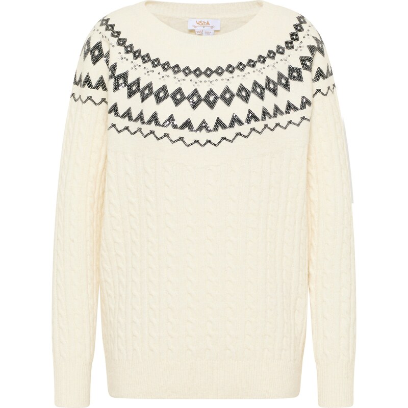 usha FESTIVAL Sveter čierna / biela ako vlna 54237764