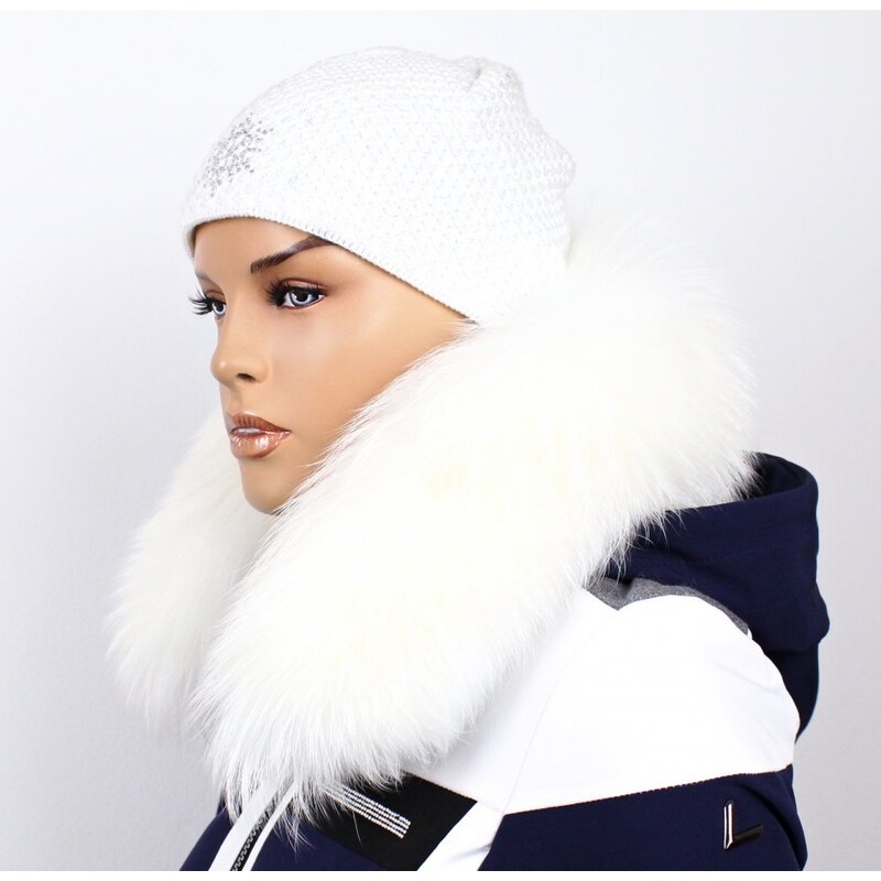 Sikora Kožušinový lem na kapucňu - golier medvedíkovec snehobiely M 67062273