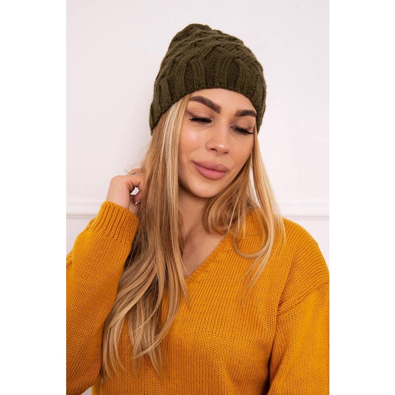 MladaModa Dámska čiapka Agnes K239 farba khaki 36492444