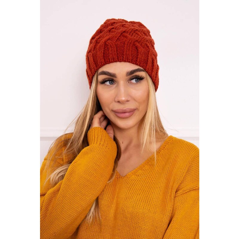 MladaModa Dámska čiapka Agnes K239 oranžová 36492452