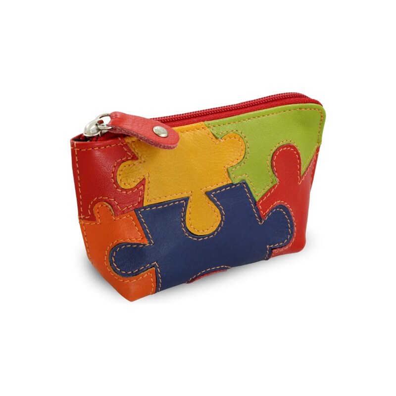 Arwel Puzzle kožená zipsová kľúčenka 619-8555-PUZ 36559741