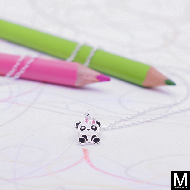 Strieborný náhrdelník "Panda"