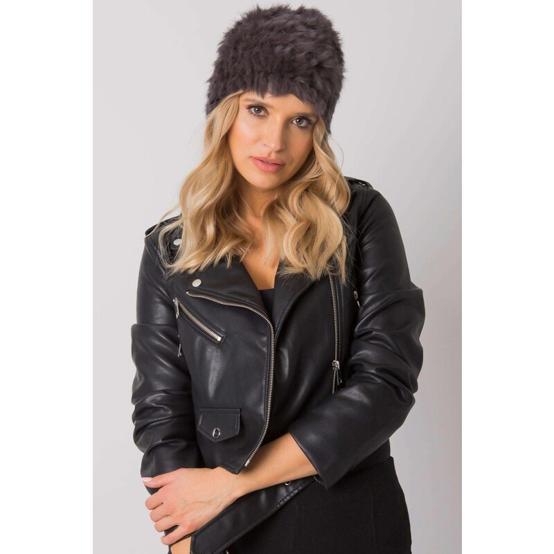 MladaModa Dámska kožušinková čiapka model 0138 grafitová 36578119