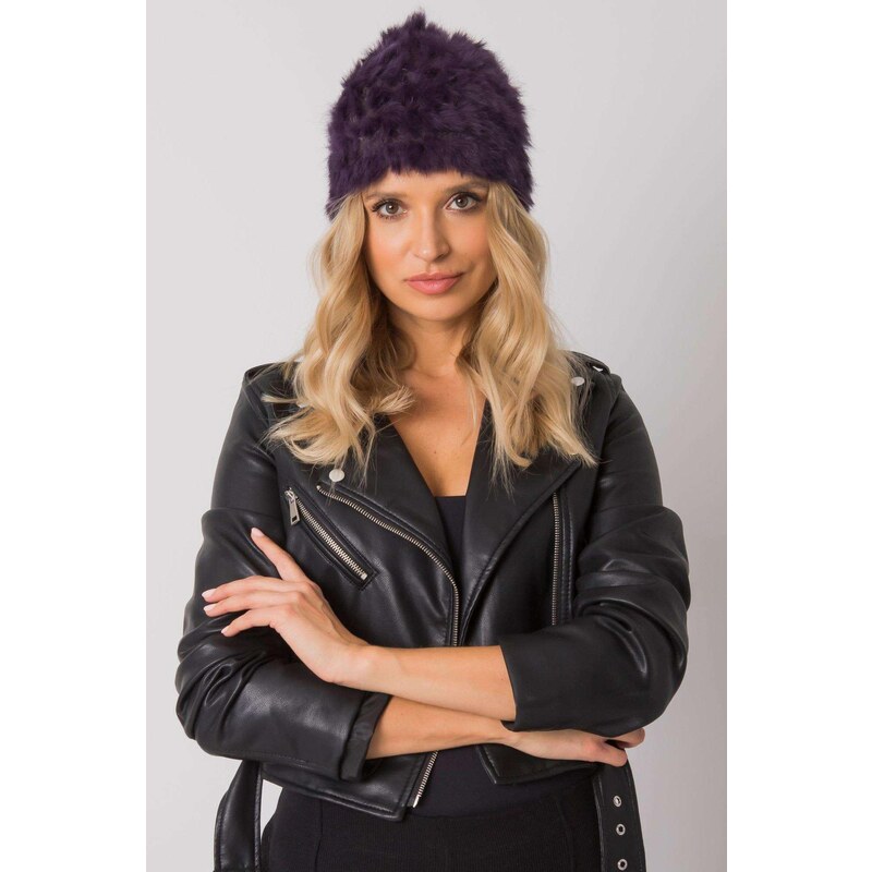 MladaModa Dámska kožušinková čiapka model 0138 fialová 36578122