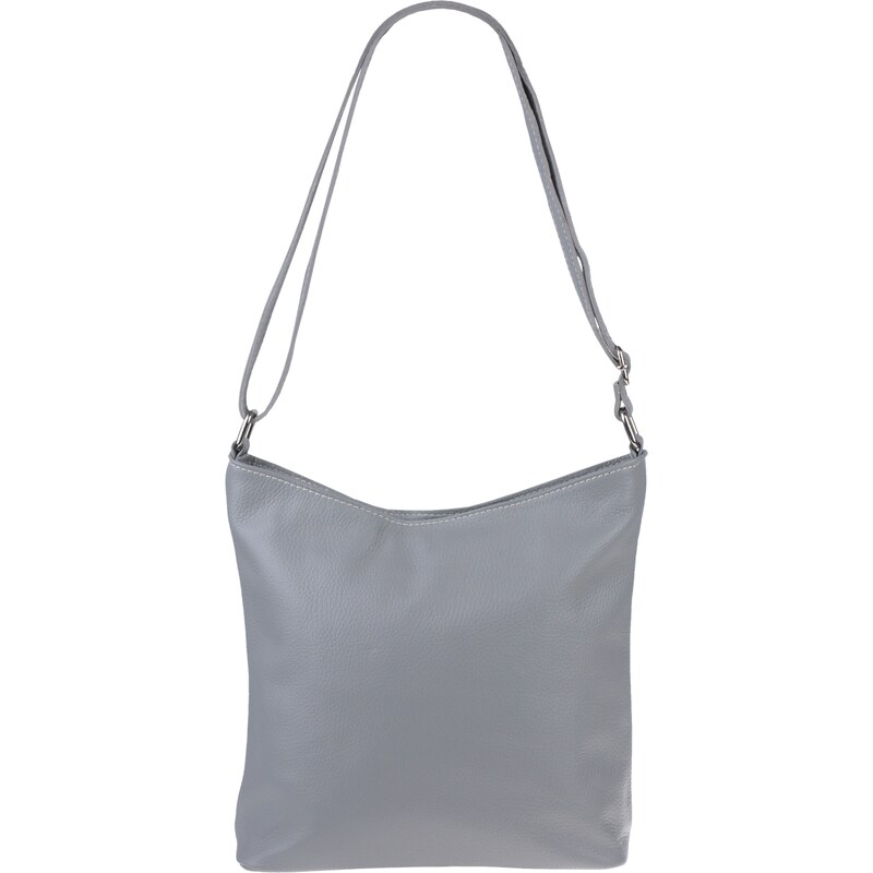 Sivá kožená talianska crossbody kabelka Ebe Grigia Chiaro NovaKabelka 13356520