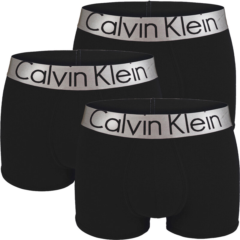 CALVIN KLEIN - boxerky 3PACK steel cotton black color combo - limitovaná edícia