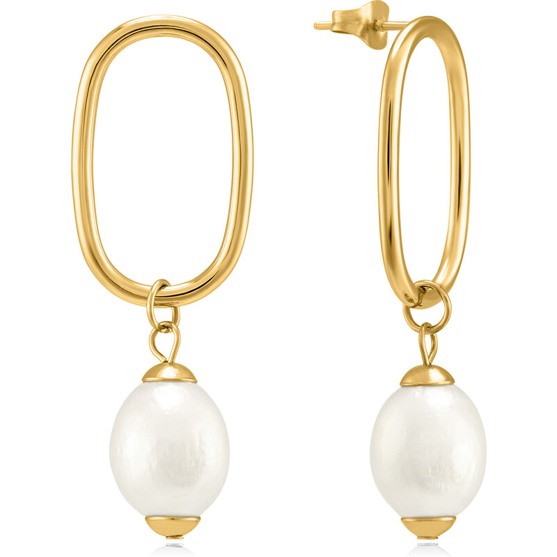 Troli Krásne pozlátené náušnice s pravými perlami VAAJDE201461G 66591376