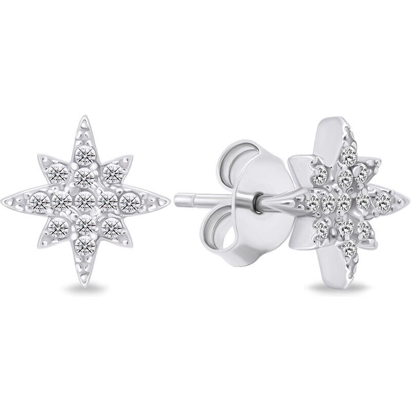 Brilio Silver Strieborné náušnice s kubickými zirkónmi Hviezdy EA623W 66586914