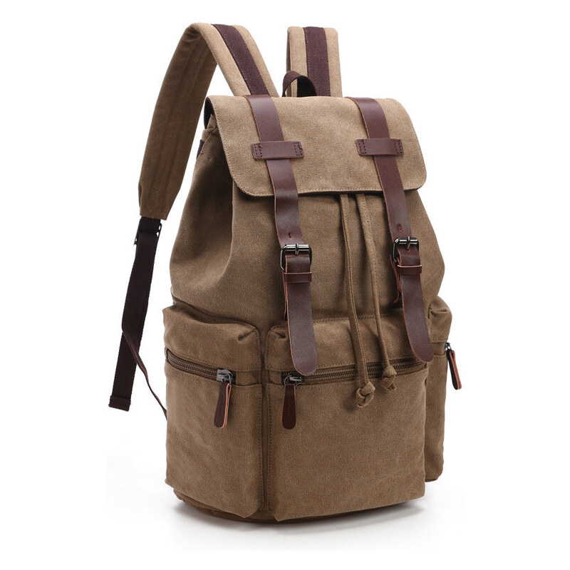 Glara Turistický batoh s koženými detailmi 35115720