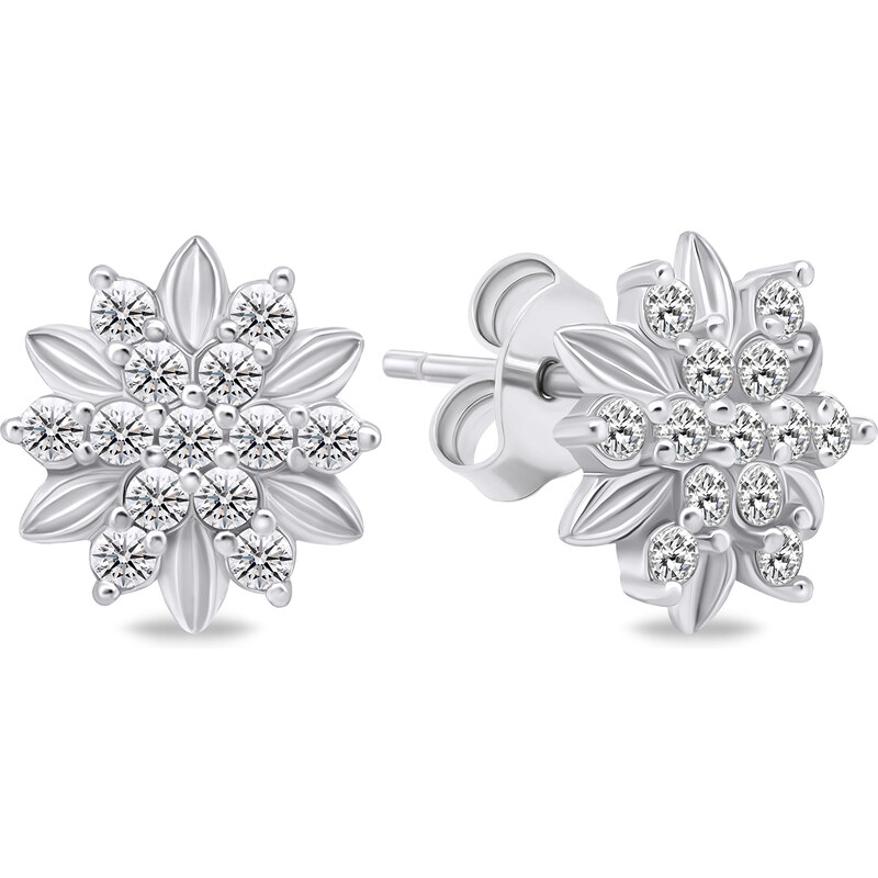 Brilio Silver Strieborné kôstkové náušnice so zirkónmi EA614W 66614622