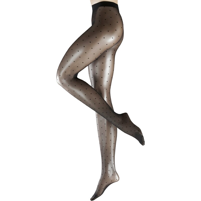 FALKE Jemné pančuchy Dot čierna 18567022