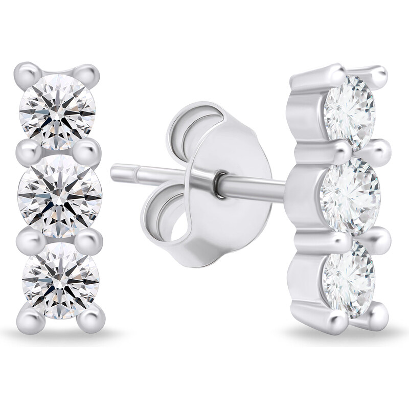 Brilio Silver Módne strieborné náušnice s čírymi zirkónmi EA605W 66614603