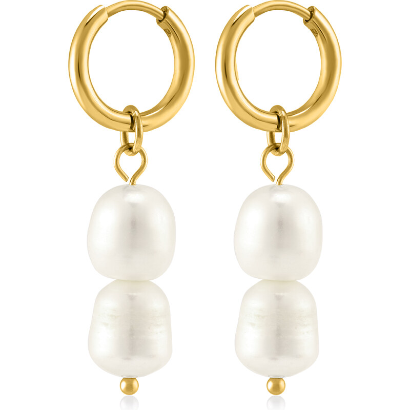 Troli Krásne pozlátené náušnice s pravými perlami 2v1 VAAJDE201861G 66585137