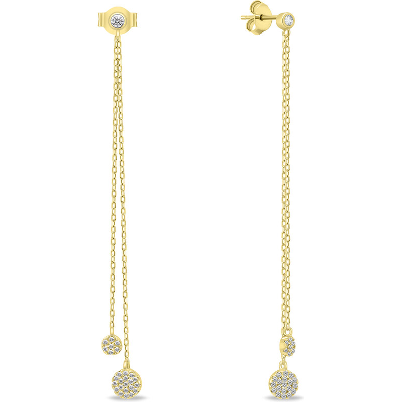 Brilio Silver Originálne pozlátené náušnice so zirkónmi EA629Y 66596176