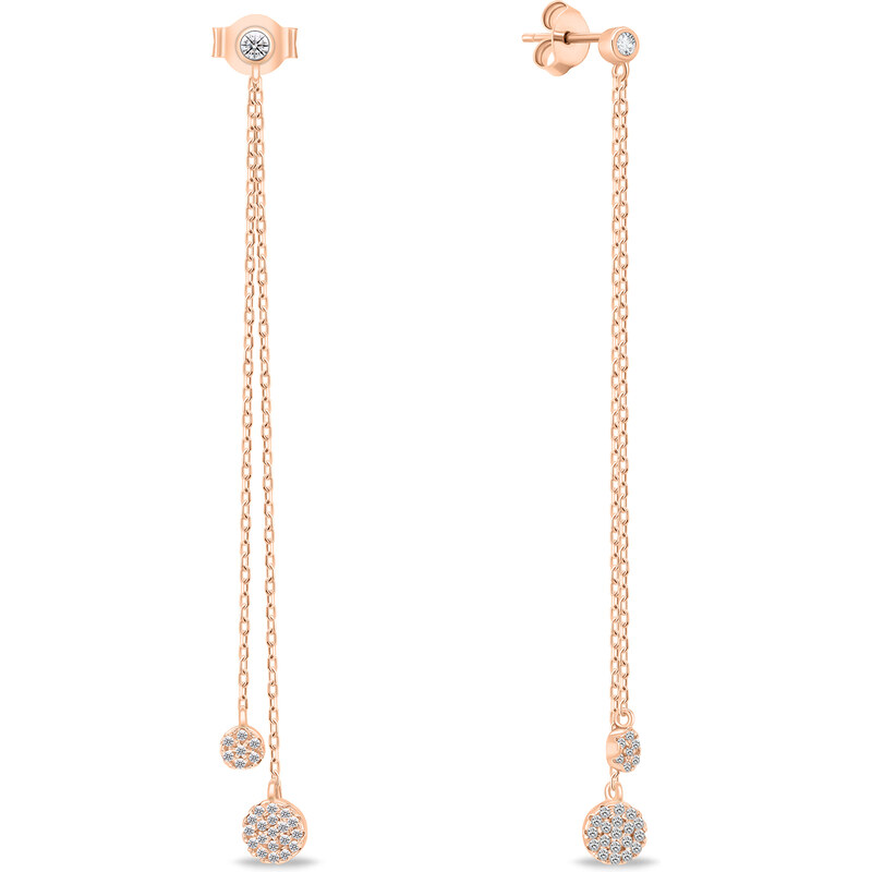 Brilio Silver Originálne bronzové náušnice so zirkónmi EA629R 66584994