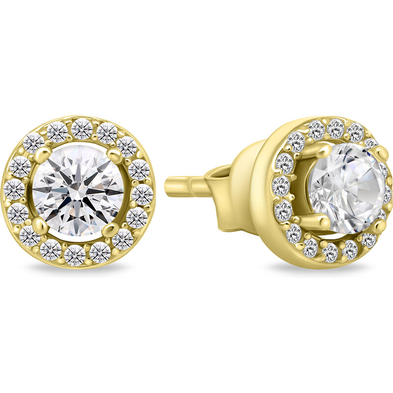 Brilio Silver Krásne pozlátené náušnice so zirkónmi EA604Y 66594469