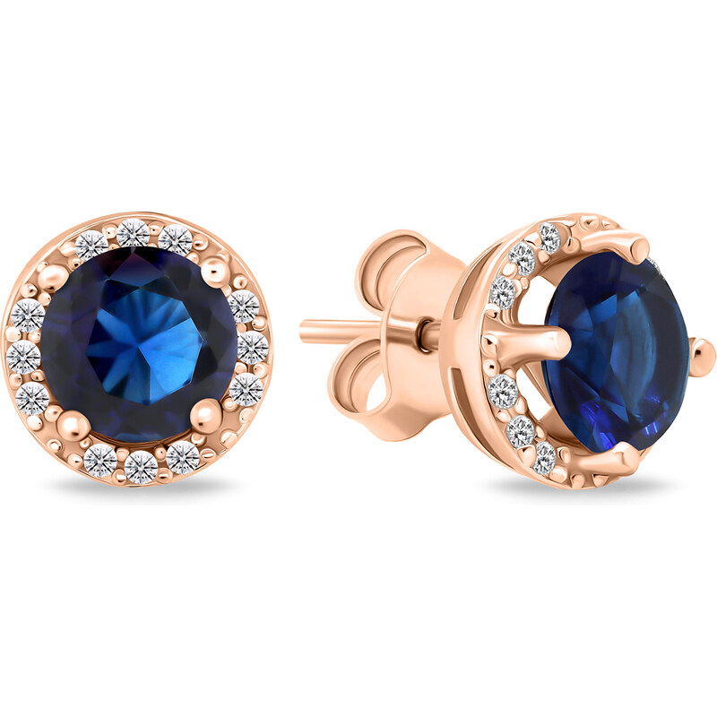 Brilio Silver Blyštivé bronzové náušnice so zirkónmi EA601RB 66582773