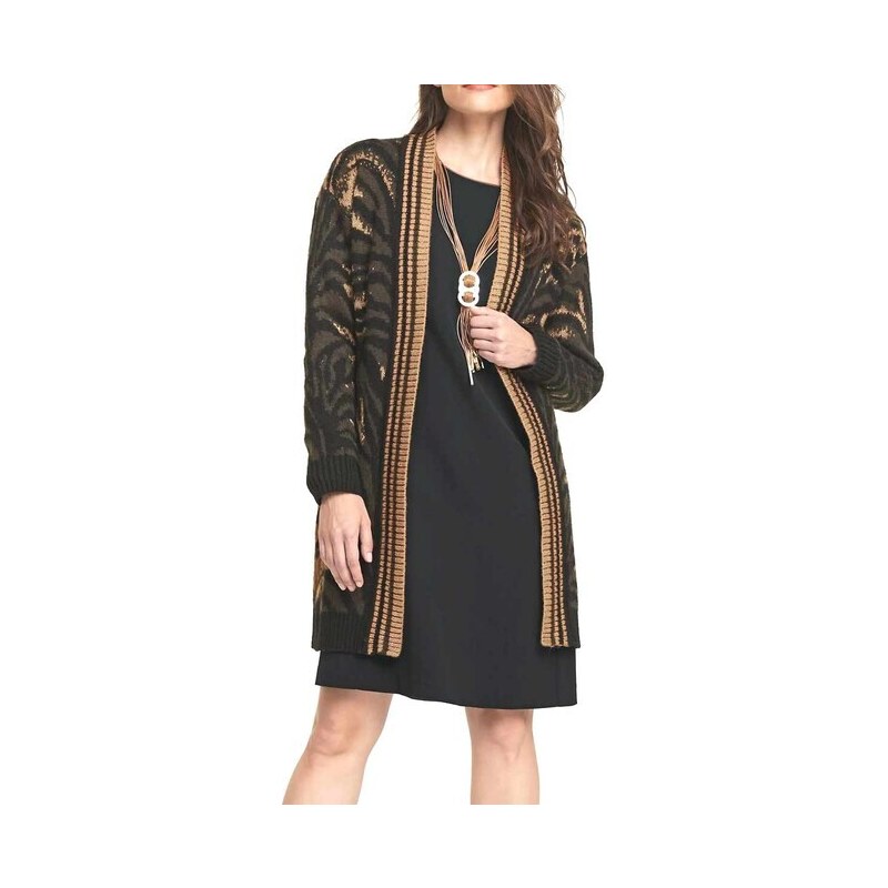 E-shop Dlhý kardigán v žakárovom vzhľade Rick Cardona, farebný