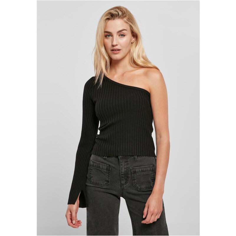 Urban Classics Womens sweater with short ribbed knit with one sleeves, 50653356