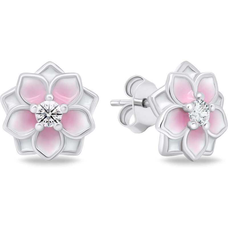 Brilio Silver Pôvabné strieborné náušnice Kytičky EA713W 66615786