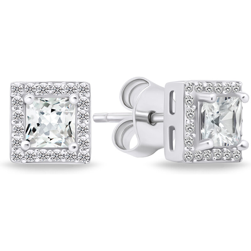 Brilio Silver Oslňujúce strieborné náušnice s čírymi zirkónmi EA613W 66578485