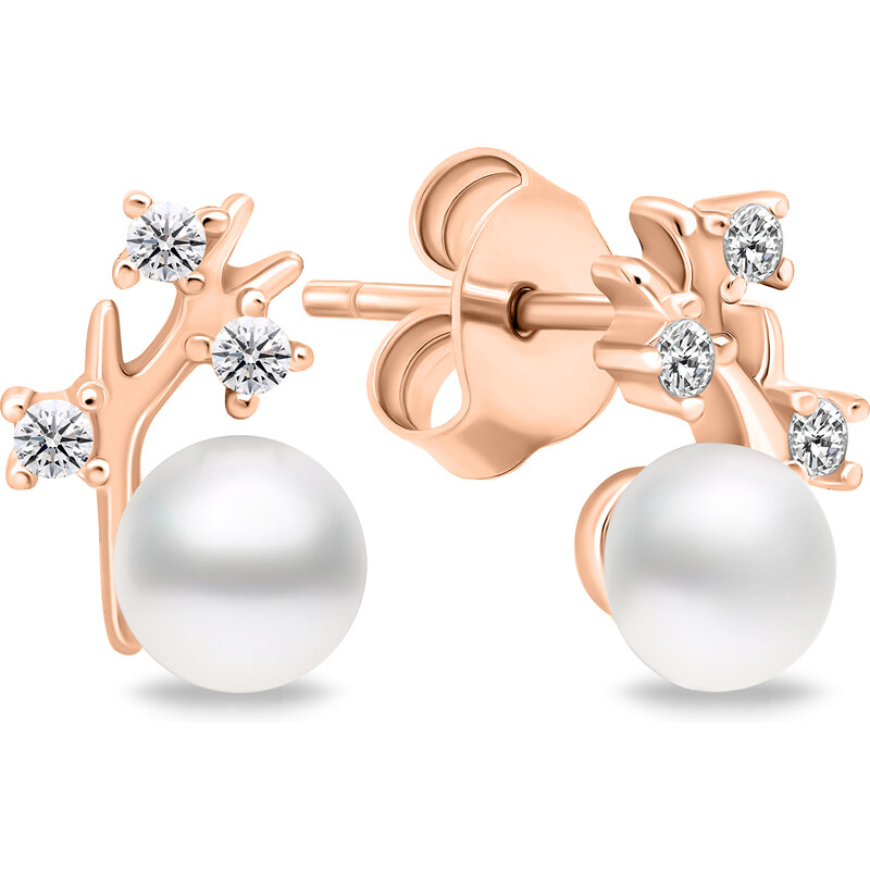 Brilio Silver Jedinečné bronzové náušnice s pravými perlami EA622R 66614580