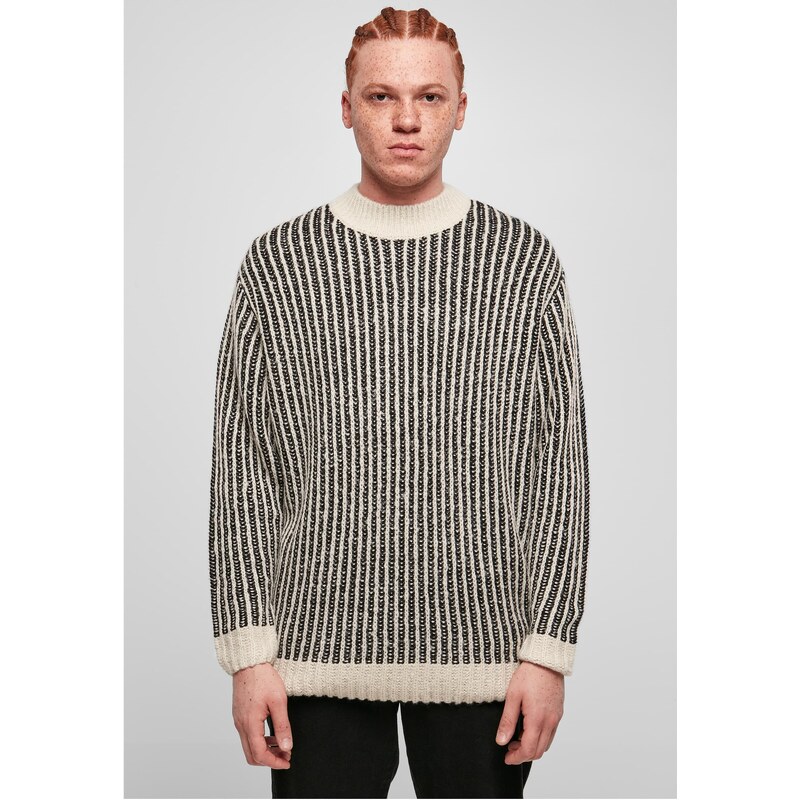 Urban Classics Oversized two-tone sweater white sand/black 50549028