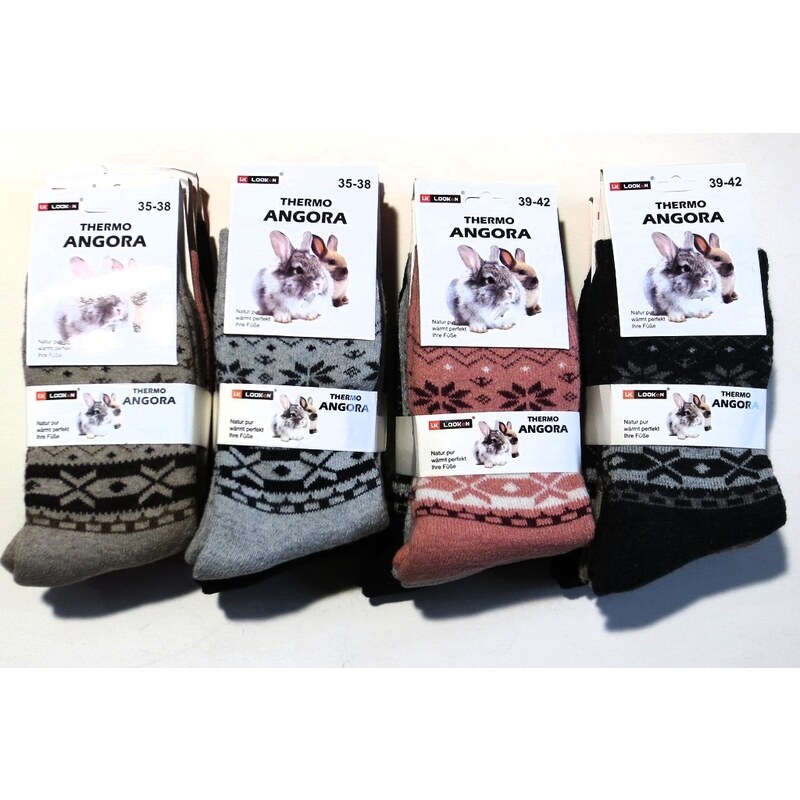 Dámske termo ponožky 3 páry- vlnené Angora 41091124