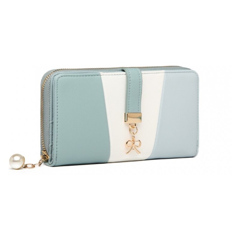 Miss Lulu Peňaženka - trojfarebná s PU kože, svetlomodrá 47035356