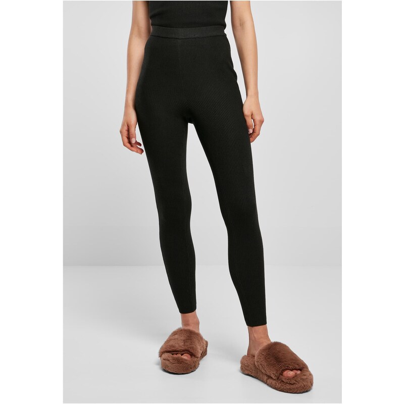Urban Classics Womens leggings with ribbed knit black 57100069