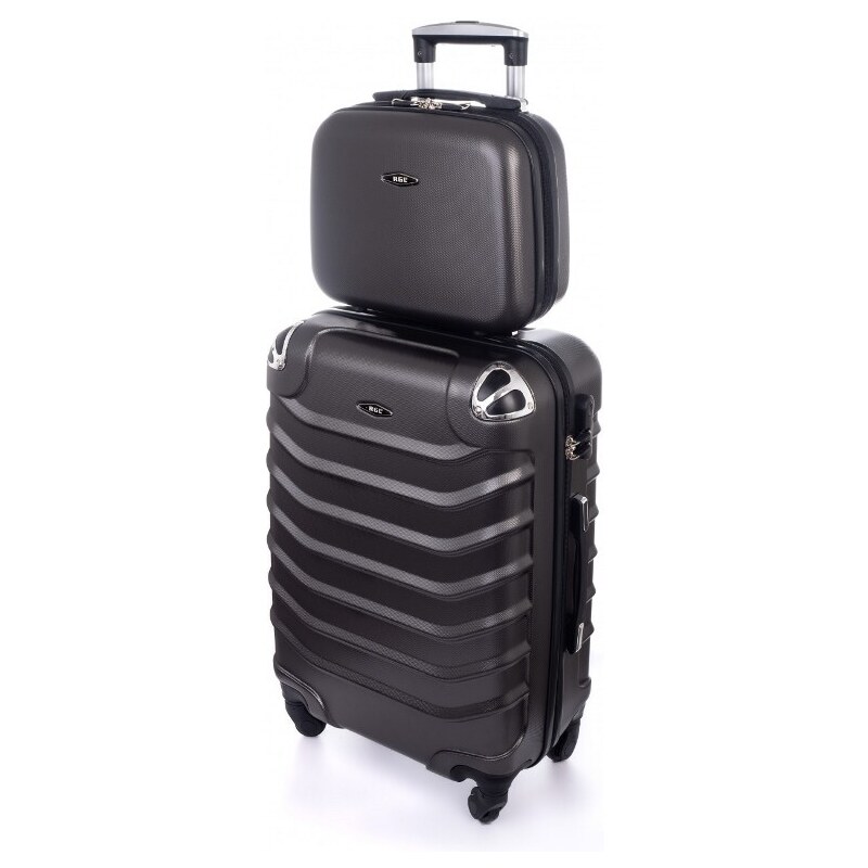 Rogal Čierna 2 sada škrupinových kufrov "Premium" - veľ. L, XL