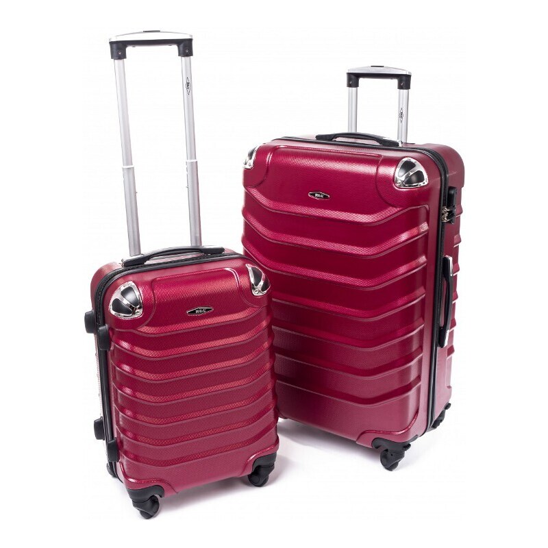 Rogal Tmavočervená sada 2 škrupinových kufrov Premium - veľ. M + L 43612372