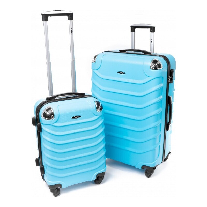 Rogal Svetlotyrkysová sada 2 škrupinových kufrov Premium - veľ. M + L 43612373